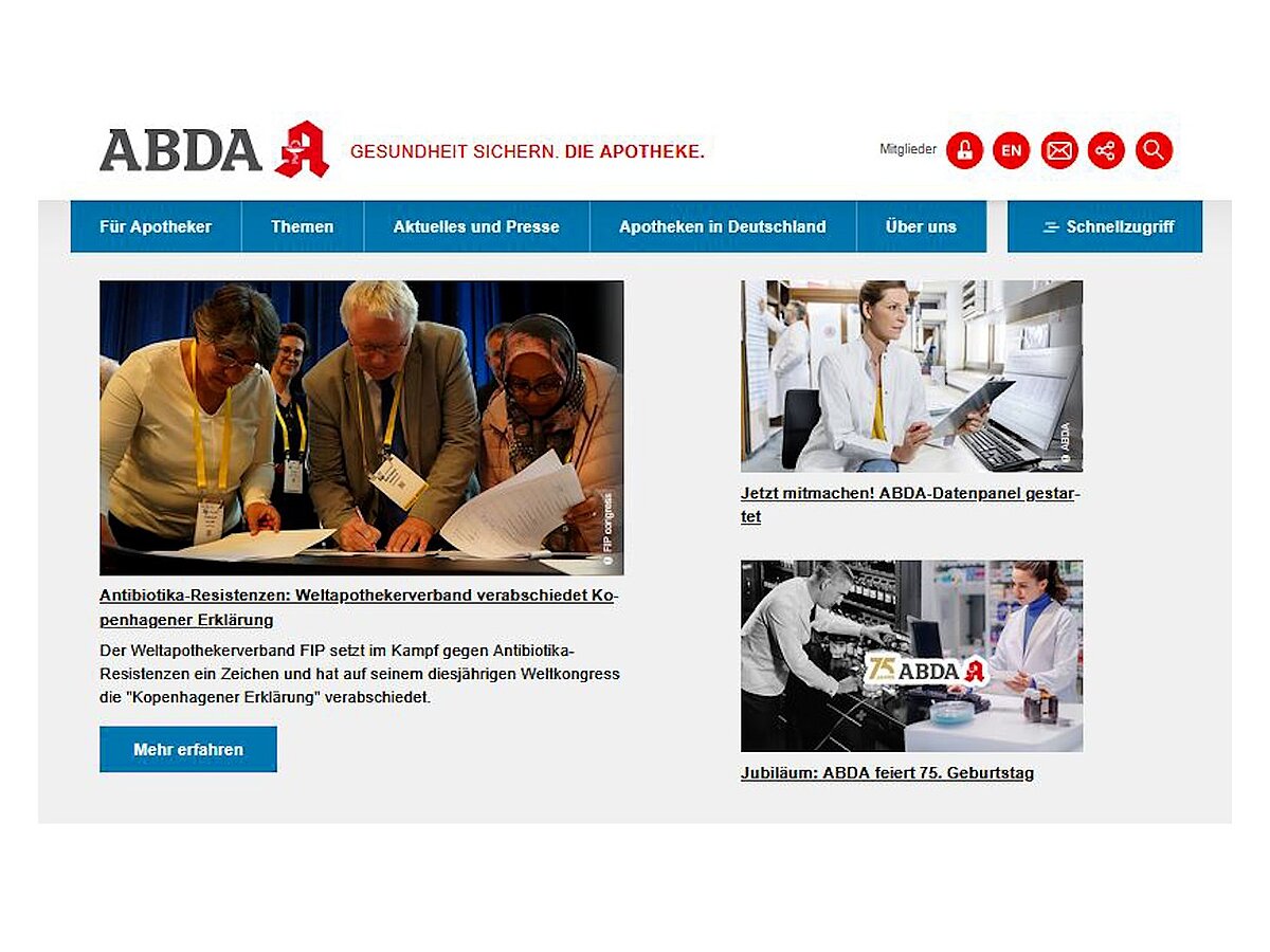 Facelift für die ABDA-Homepage | ABDA