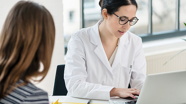 Primary care physician typing on laptop useful observations